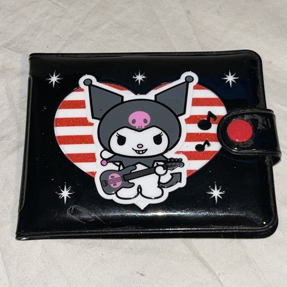 Sanrio‎ Women's Kuromi 2008 Black and Red Wallet Hello Kitty Photos D4 - Picture 1 of 4